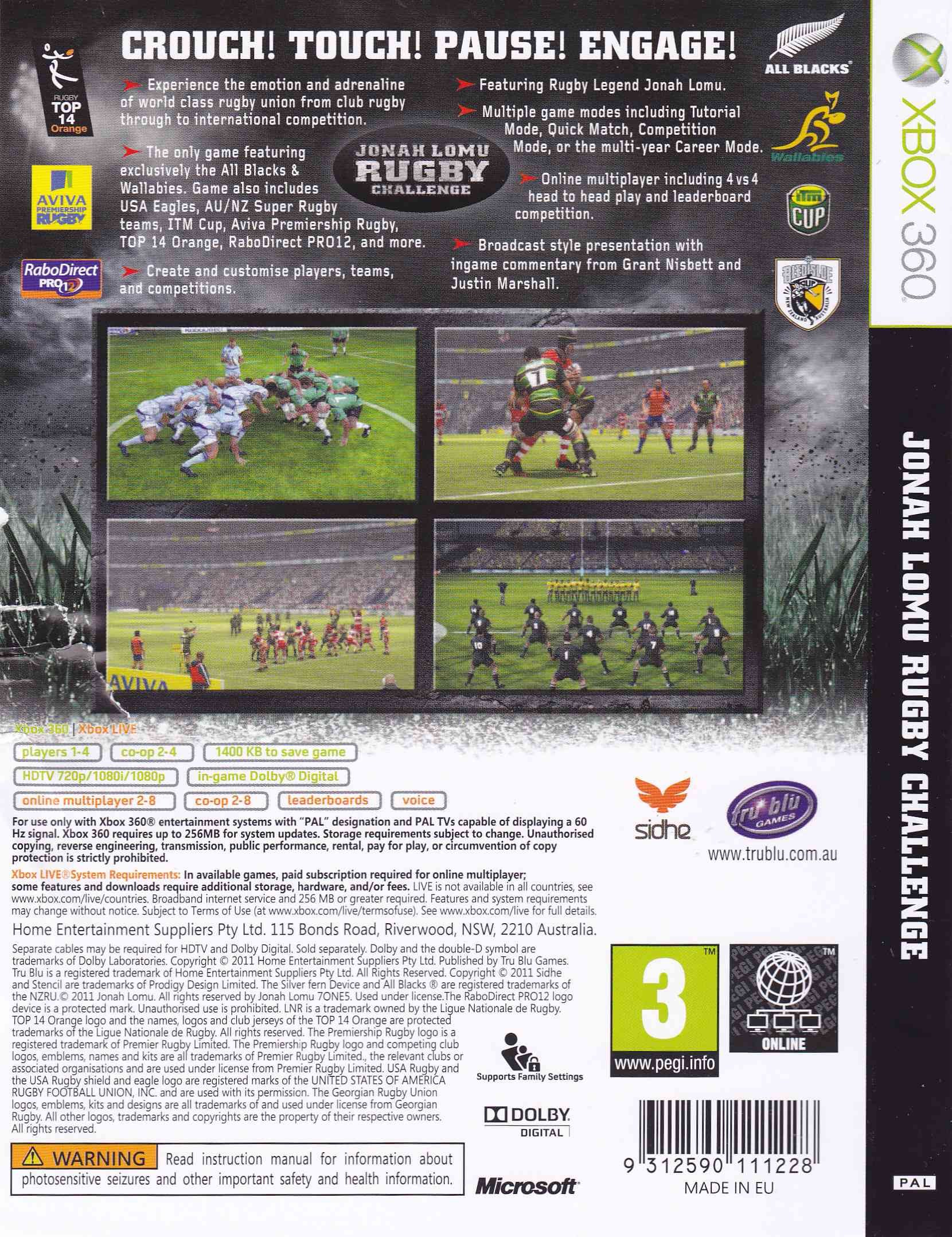 Amazon.com: Jonah Lomu Rugby Challenge - Xbox 360 : Video Games